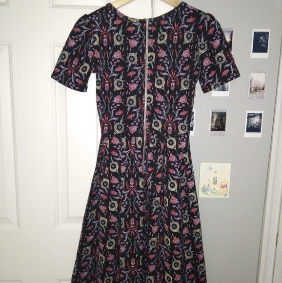 LulaRoe Black Floral Midi Dress - Picture 3 of 5